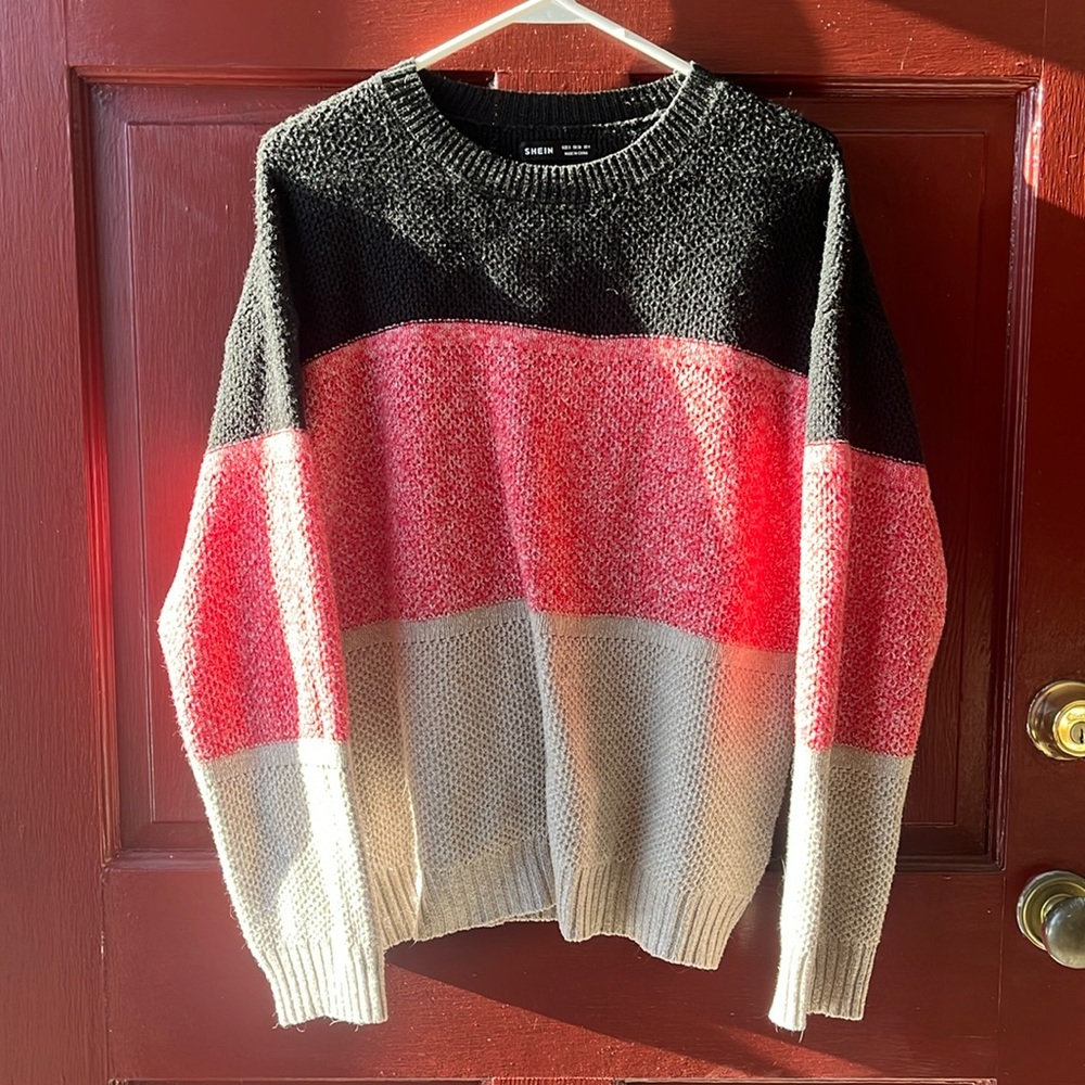 Shein color block sweater